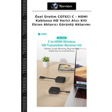 Terrien Özel Üretim Coteci C - HDMI Kablosuz Hd Verici Alıcı Kiti Ekran Aktarıcı Görüntü Aktarımı