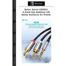 Terrien Delux Serisi Coteci 3.5mm Ses Kablosu 1m Kolay Kullanım Ev Pratik