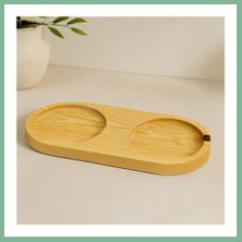 Bşk Virgo Ahşap 2 Bölmeli Oval Yağdanlık Altlık 27X12,5 cm BSK2026