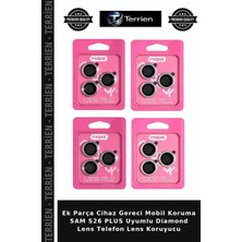 Terrien Ek Parça Cihaz Gereci Mobil Koruma Sam S26 Plus Uyumlu Diamond Lens Telefon Lens Koruyucu