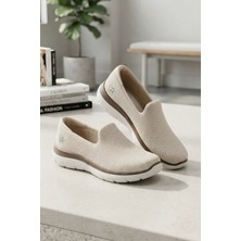 StilFest Look Life 26207 Bej Ortopedik Kadın Sneaker Bağcıksız Hafif Yazlık Fileli Günlük Ayakkabı