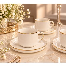 Onedekor 4 Kişilik Porselen Sufi Gold Kahve Fincan Takımı