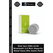 Terrien Özel Seri Ewa A126 Bluetooth 5.0 Mini Hoparlör Metal Kasa Ofis Salon Parti