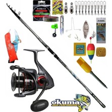Okuma Ceymar C-8000A 420CM 70-250GR Crome Surf Profesyonel Sazan Kıyı Olta Takımı Seti