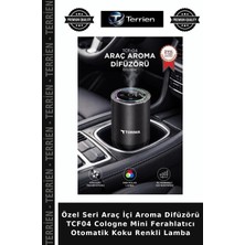 Terrien Özel Seri Araç Içi Aroma Difüzörü TCF04 Cologne Mini Ferahlatıcı Otomatik Koku Renkli Lamba