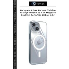 Terrien Koruyucu Cihaz Koruma Telefon Takviye iPhone 13 / 14 Magsafe Özellikli Şeffaf Iq Silikon Kılıf