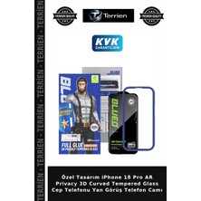 Terrien Özel Tasarım iPhone 18 Pro Ar Privacy 3D Curved Tempered Glass Cep Telefonu Yan Görüş Telefon Camı