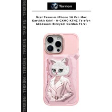 Terrien Özel Tasarım iPhone 16 Pro Max Kartlıklı Kılıf - N-Cxmc-Kthz Telefon Aksesuarı Bireysel Cüzdan Tarzı