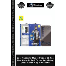 Terrien Özel Tasarım Blueo iPhone 18 Pro Max Uyumlu Full Cover Anti-Peep Glass Ekran Cep Alternatif