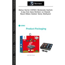Terrien Delux Serisi Coteci Nintendo Switch 2 Joy-Con Şarj Ünitesi ve Standı Oyun Odası Gamer Genç Hediyesi