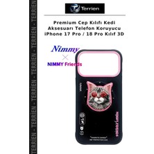 Terrien Premium Cep Kılıfı Kedi Aksesuarı Telefon Koruyucu iPhone 17 Pro / 18 Pro Kılıf 3D