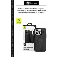 Terrien Telefon Stil Teknoloji Koruyucu Punk Armor Aramid Fiber Anti-Drop Magsafe Kılıf Iphone 14 Pro Max