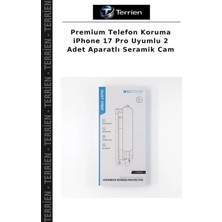 Terrien Premium Telefon Koruma iPhone 17 Pro Uyumlu 2 Adet Aparatlı Seramik Cam