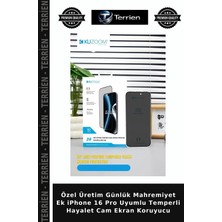 Terrien Özel Üretim Günlük Mahremiyet Ek iPhone 16 Pro Uyumlu Temperli Hayalet Cam Ekran Koruyucu