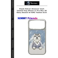 Terrien Köpek Nakışlı Aksesuar Çeşit Işlemeli Kap iPhone 17 Pro Max 3D Nakış Desenli N-Ysmc Telefon Kılıfı