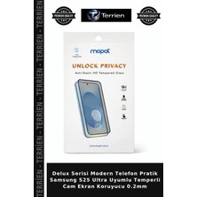 Terrien Delux Serisi Modern Telefon Pratik Samsung S25 Ultra Uyumlu Temperli Cam Ekran Koruyucu 0.2mm
