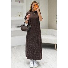 Fiolin Soft Touch Modal Kumaş Taş Işlemeli Elbise