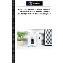 Terrien Cep Zırhı Şeffaf Koruma Telefon Örtüsü No Black Border iPhone 17 Temperli Cam Ekran Koruyucu