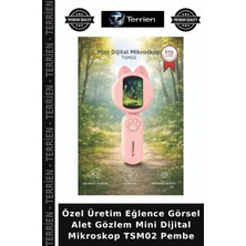 Terrien Özel Üretim Eğlence Görsel Alet Gözlem Mini Dijital Mikroskop TSM02 Pembe