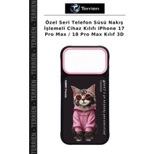 Terrien Özel Seri Telefon Süsü Nakış Işlemeli Cihaz Kılıfı iPhone 17 Pro Max / 18 Pro Max Kılıf 3D