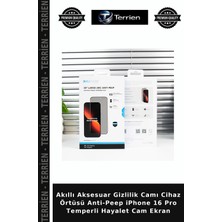 Terrien Akıllı Aksesuar Gizlilik Camı Cihaz Örtüsü Anti-Peep iPhone 16 Pro Temperli Hayalet Cam Ekran
