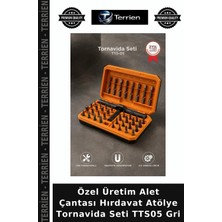 Terrien Özel Üretim Alet Çantası Hırdavat Atölye Tornavida Seti TTS05 Gri
