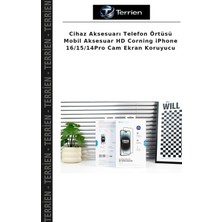 Terrien Cihaz Aksesuarı Telefon Örtüsü Mobil Aksesuar Hd Corning iPhone 16/15/14PRO Cam Ekran Koruyucu