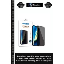 Terrien Premium Yan Koruma Karartılmış Cam Cihaz Ekranı Redmi 15T Pro Anti-Static Privacy Ekran Koruyucu