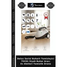 Terrien Delux Serisi Buharlı Temizleyici TSC01 Siyah Buhar Aracı Ev Aletleri Temizlik Ürünü