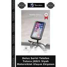 Terrien Delux Serisi Telefon Tutucu JX021 Siyah Motorsiklet Ulaşım Ekipman