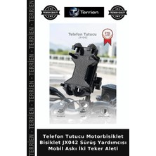 Terrien Telefon Tutucu Motorbisiklet Bisiklet JX042 Sürüş Yardımcısı Mobil Askı Iki Teker Aleti