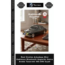 Terrien Özel Üretim Arkadaşa Mini Kablosuz Bluetooth Hoparlör Retro Araba Tasarımlı WS-596 Siyah