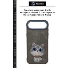 Terrien Premium Aksesuar Canlı Koruyucu iPhone 17 Air Uyumlu Metal Çerçeveli 3D Nakış