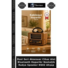 Terrien Özel Seri Aksesuar Cihaz Alet Bluetooth Hoparlör Nostaljik Radyo Speaker NS02 Ahşap