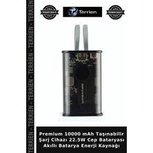 Terrien Premium 10000 Mah Taşınabilir Şarj Cihazı 22.5W Cep Bataryası Akıllı Batarya Enerji Kaynağı