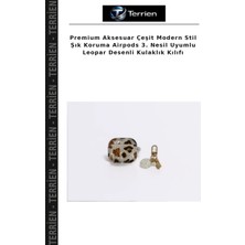 Terrien Premium Aksesuar Çeşit Modern Stil Şık Koruma Airpods 3. Nesil Uyumlu Leopar Desenli Kulaklık Kılıfı