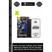 Terrien Kenar Koruma Telefon Camı Mobil Aksesuar iPhone 16 Pro Uyumlu Tam Kavisli Ekran Koruyucu Cam