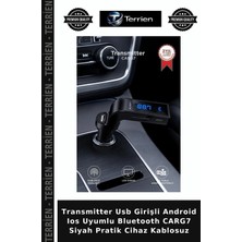Terrien Transmitter USB Girişli Android Ios Uyumlu Bluetooth Carg7 Siyah Pratik Cihaz Kablosuz