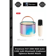 Terrien Premium F47 20W Rgb Işıklı 1200 Mah Bluetooth Kablosuz Eğlence Renkli Müzik