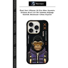 Terrien Özel Seri iPhone 16 Pro Max Uyumlu Silikon Kılıf 2.0 3D Telefon Kapağı Günlük Aksesuar Cihaz Giysisi