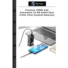 Terrien Premium 10000 Mah Powerbank 22.5W Şeffaf Kasa Pratik Cihaz Seyahat Bataryası