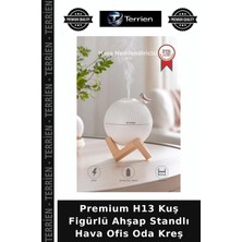Terrien Premium H13 Kuş Figürlü Ahşap Standlı Hava Ofis Oda Kreş