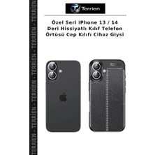 Terrien Özel Seri iPhone 13 / 14 Deri Hissiyatlı Kılıf Telefon Örtüsü Cep Kılıfı Cihaz Giysi