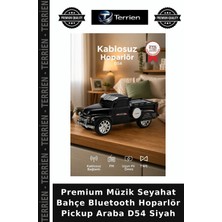 Terrien Premium Müzik Seyahat Bahçe Bluetooth Hoparlör Pickup Araba D54 Siyah