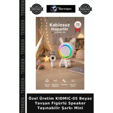 Terrien Özel Üretim Kıdmıc-05 Beyaz Tavşan Figürlü Speaker Taşınabilir Şarkı Mini
