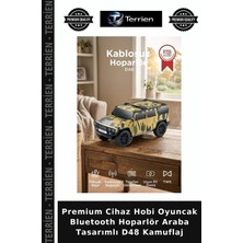 Terrien Premium Cihaz Hobi Oyuncak Bluetooth Hoparlör Araba Tasarımlı D48 Kamuflaj