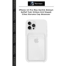 Terrien iPhone 12 Pro Max Kartlık Detaylı Şeffaf Yuki Silikon Kılıf Kapak Cihaz Koruma Cep Aksesuar