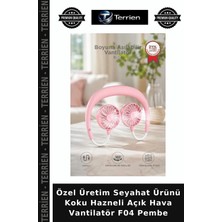 Terrien Özel Üretim Seyahat Ürünü Koku Hazneli Açık Hava Vantilatör F04 Pembe