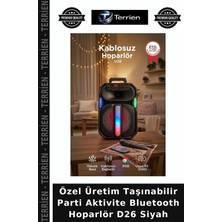 Terrien Özel Üretim Taşınabilir Parti Aktivite Bluetooth Hoparlör D26 Siyah