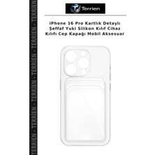Terrien iPhone 16 Pro Kartlık Detaylı Şeffaf Yuki Silikon Kılıf Cihaz Kılıfı Cep Kapağı Mobil Aksesuar